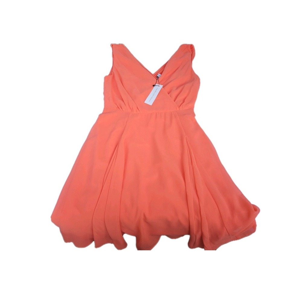 Cupcakes and Cashmere Dress Womens 8 Hot Coral Sleeveless Fit Flare NWT Party